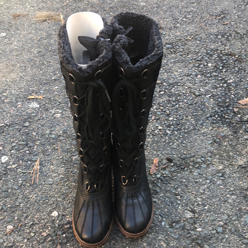 Pajar Black Leather & Suede Winter Boots EUC 9.5